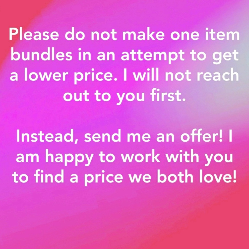 Please remember to be considerate when sending offers POSHMARK takes 20%